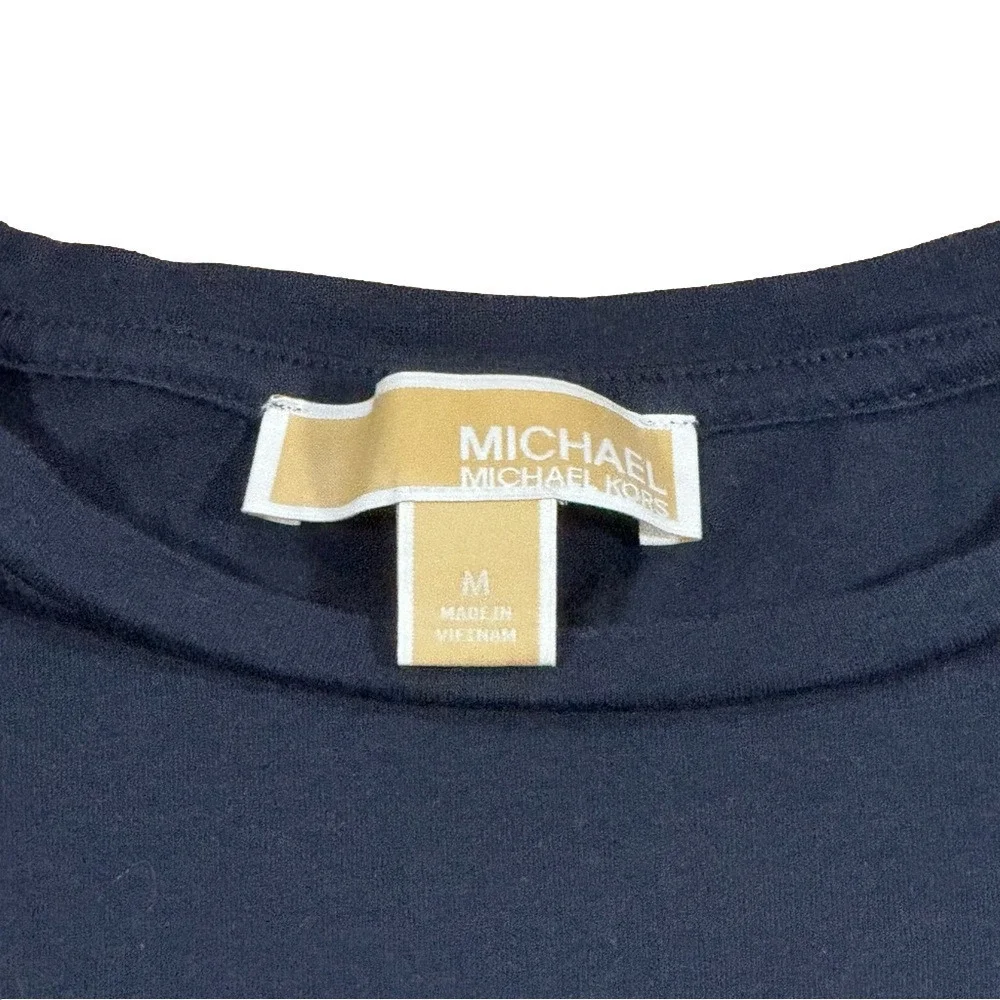 Michael Kors Navy Blue Flutter Sleeve T-Shirt